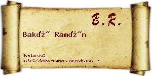 Bakó Ramón névjegykártya